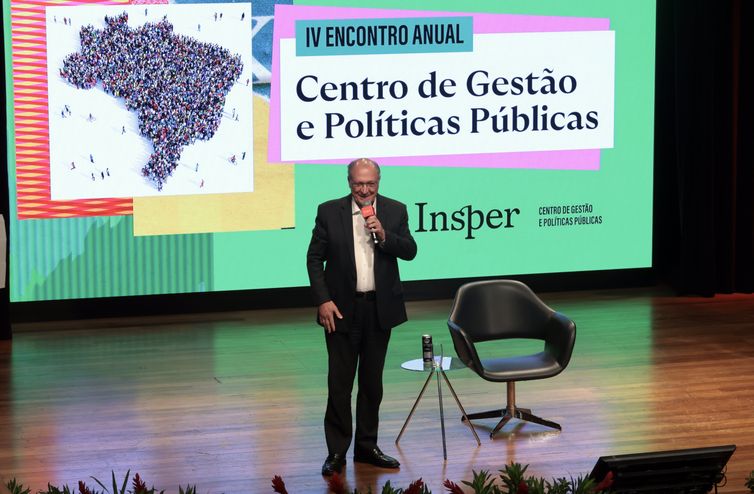 São Paulo (SP), 26/09/2025 - Vice-Presidente, Geraldo Alckmin, durante palestra no IV Encontro Anual - Centro de Gestão e Politicas Públicas, no INSPER. Foto: Paulo Pinto/Agência Brasil