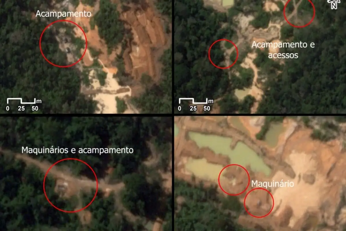 Acampamentos usados em garimpos ilegais Juruena foto reproducao MAAP