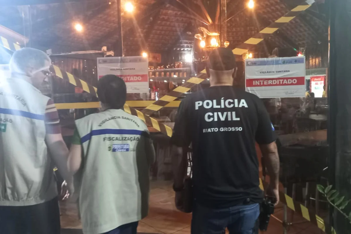 Com coliformes em água e vazamento de esgoto, restaurante de Cuiabá é interditado pela 3ª vez. - Foto: Polícia Civil