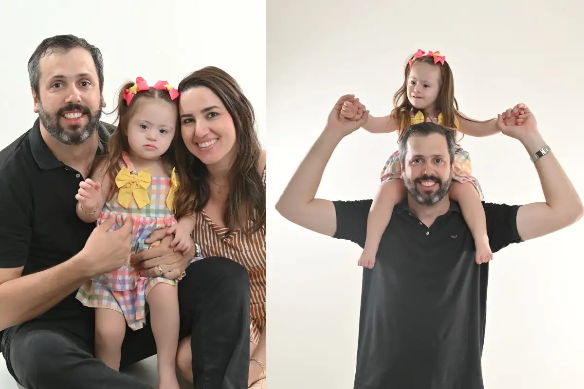 Leonardo e Evelyn dividem os cuidados de Bianca e incentivam a filha a explorar o mundo com autonomia. - Foto: Leonardo Zara