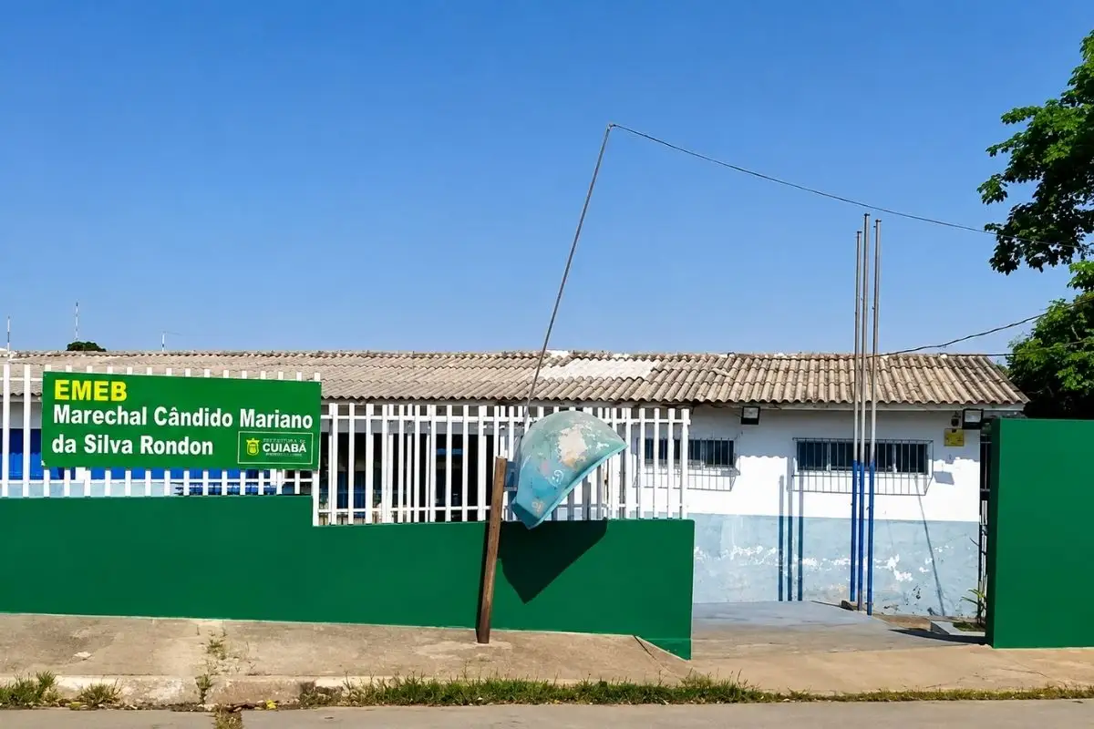 Escola Municipal Marechal Cândido Mariano da Silva Rondon, localizada no bairro Alvorada, em Cuiabá. - Foto: Reprodução