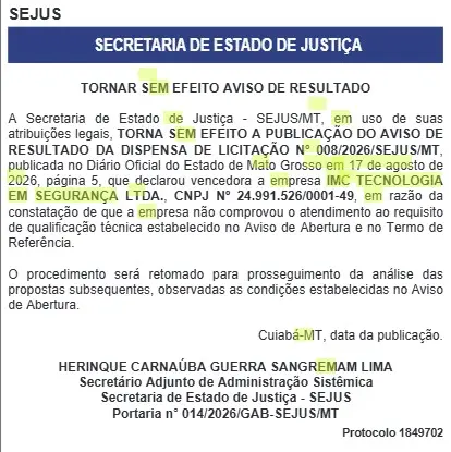Cancelamento Empresa do Paraná