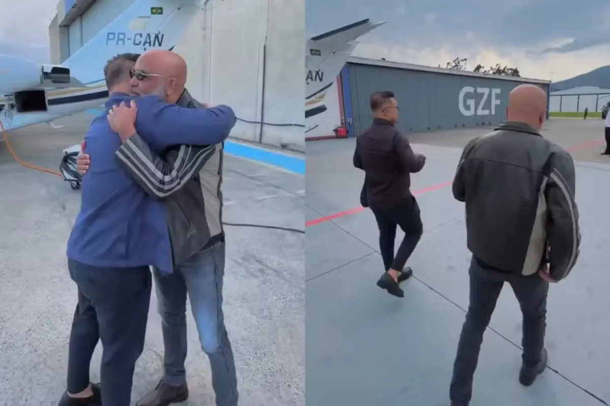 Rick Sollo e o empresário Bruno Avelar em vídeo publicado nas redes sociais nesta segunda. (Foto: Redes sociais/Reprodução)