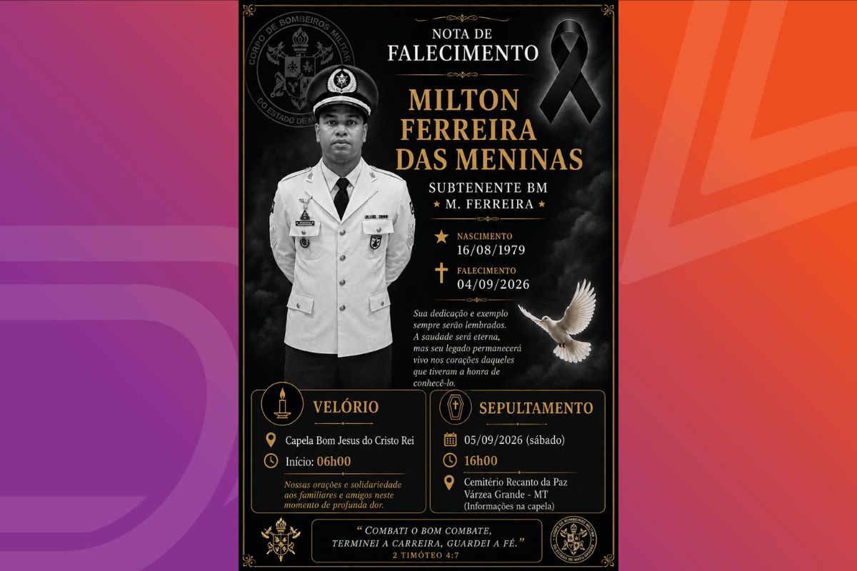 Informações do velório do subtenente Milton Ferreira das Meninas,. - Foto: Reprodução