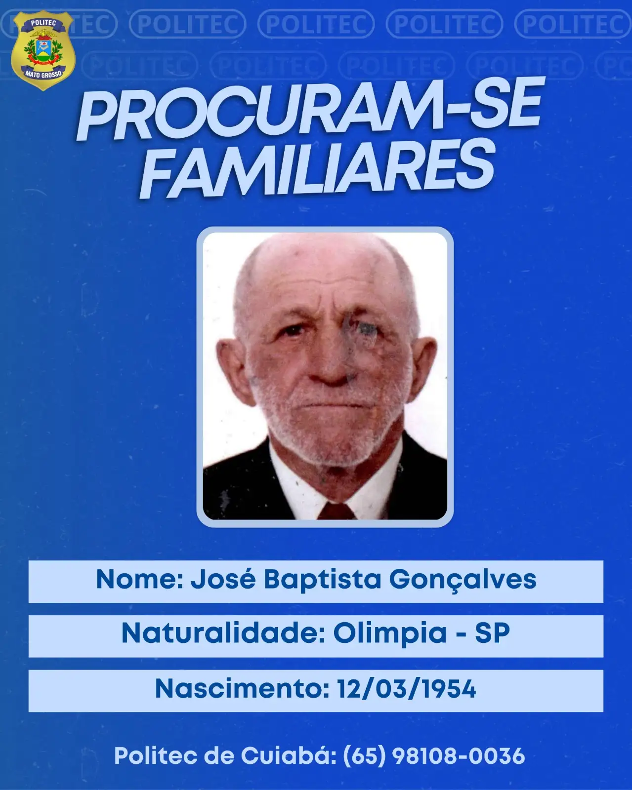 Aviso da Politec sobre José Baptista Gonçalves