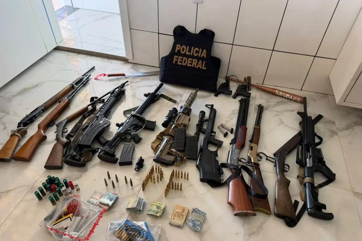 armas apreendidas em fazenda no pantanal